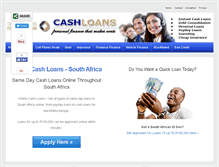 Tablet Screenshot of cash-loans.co.za